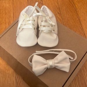 Baby boy ivory baptism shoes